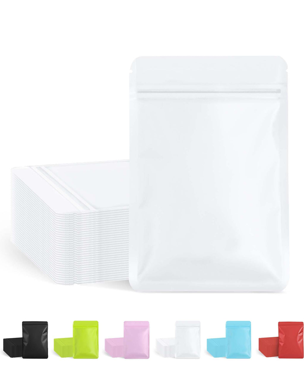 FireKylin 100 Pack Resealable Packaging Bags for Small Business Double-Sided Color Smell Proof Bags for Food Storage Flat Bags (Black, 2.7" x 3.8")