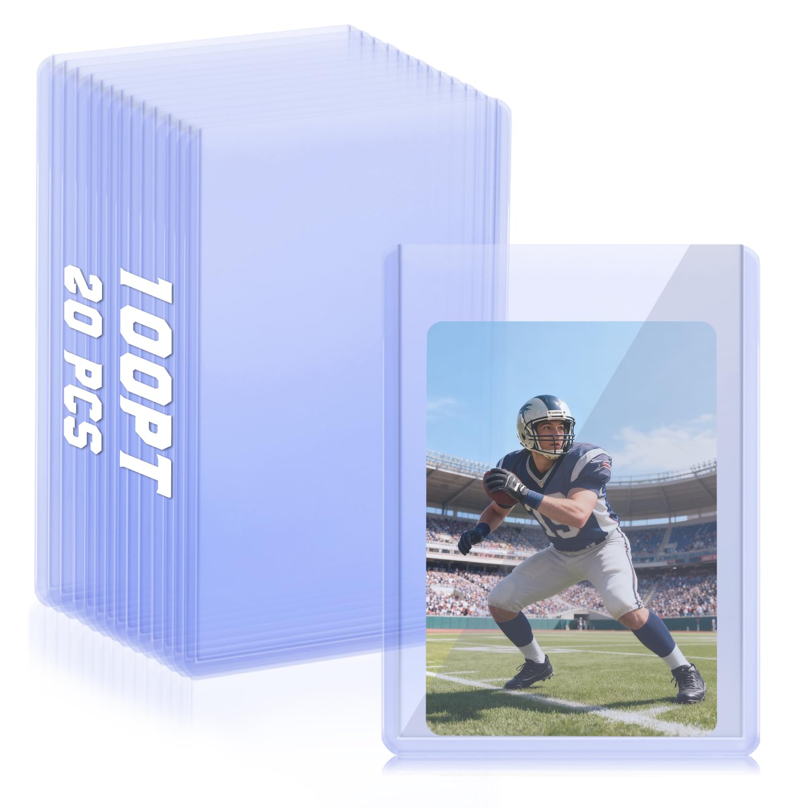 DEDC 200 Top Loader Thick Card Load Holder Storage for Trading Cards Sports Soft Penny Sleeves Hard Plastic 35 Point Protective 3" x 4" Toploaders Rigid Memorabilia Collectibles