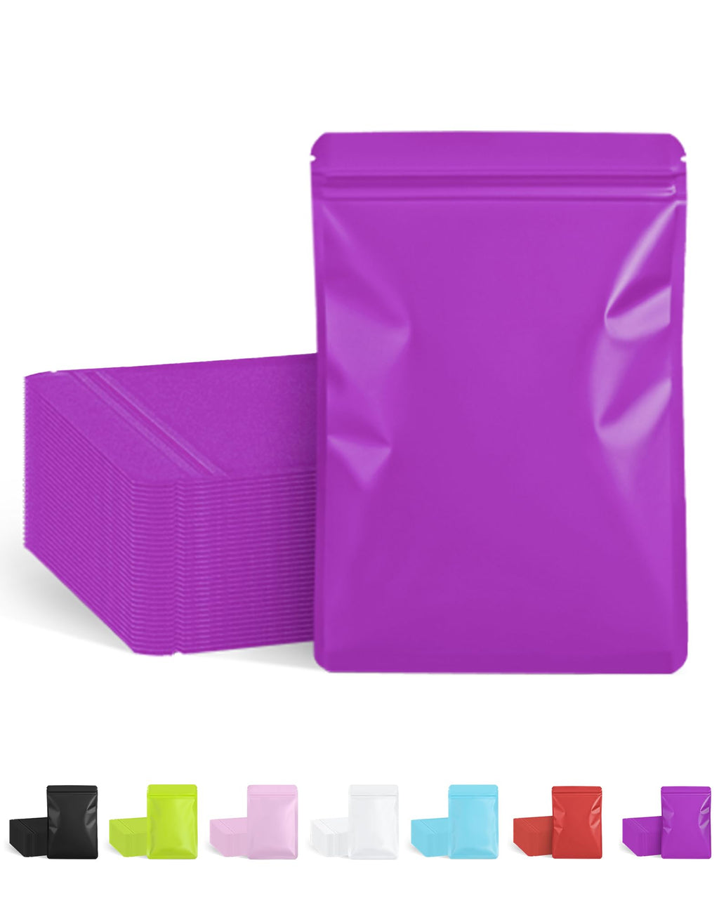FireKylin 100 Pack Resealable Packaging Bags for Small Business Double-Sided Color Smell Proof Bags for Food Storage Flat Bags (Black, 2.7" x 3.8")