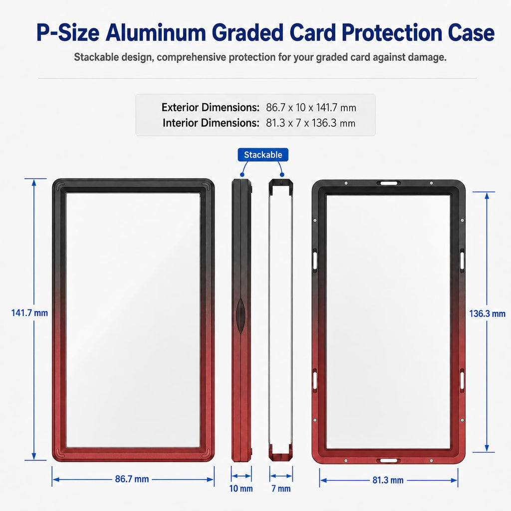 Slab Guard Fits PSA Slab, Magnetic Graded Card Case with UV Glass, Black