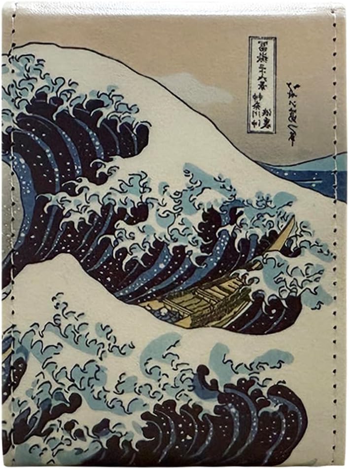 Black Lotus The Great Wave Japanese Style Storage Card Box PU Leather Premium Deck Case Holding100+Double Sleeved Cards For TCG Sport cards Commander Display
