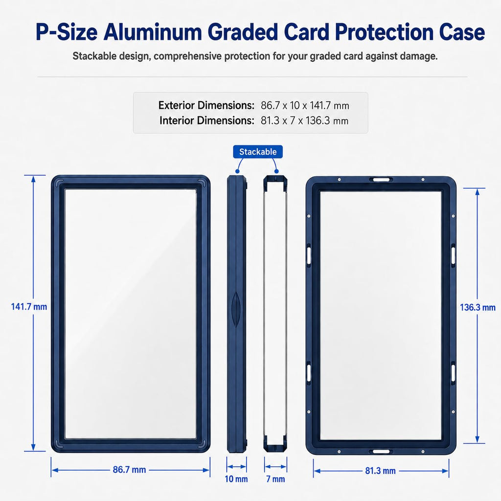 Slab Guard Fits PSA Slab, Magnetic Graded Card Case with UV Glass, Black