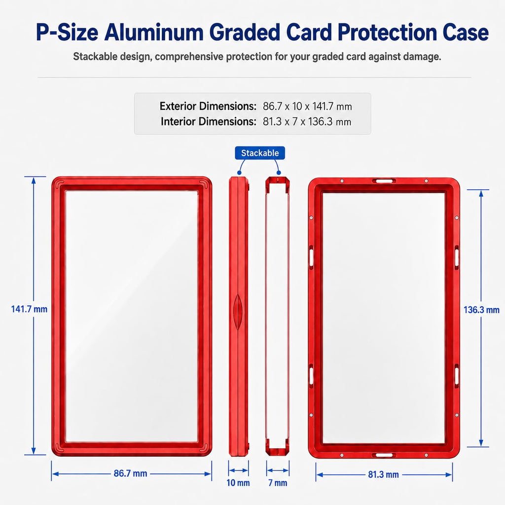 Slab Guard Fits PSA Slab, Magnetic Graded Card Case with UV Glass, Black