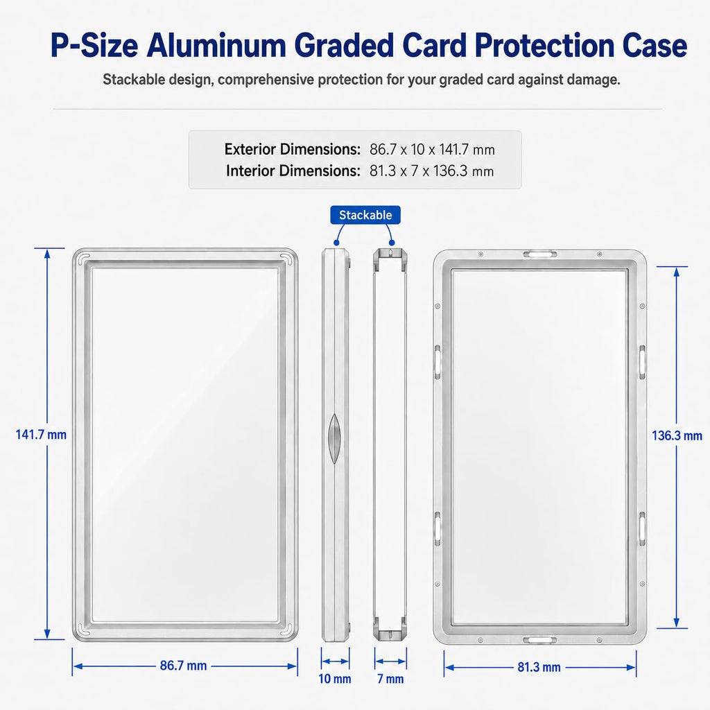 Slab Guard Fits PSA Slab, Magnetic Graded Card Case with UV Glass, Black
