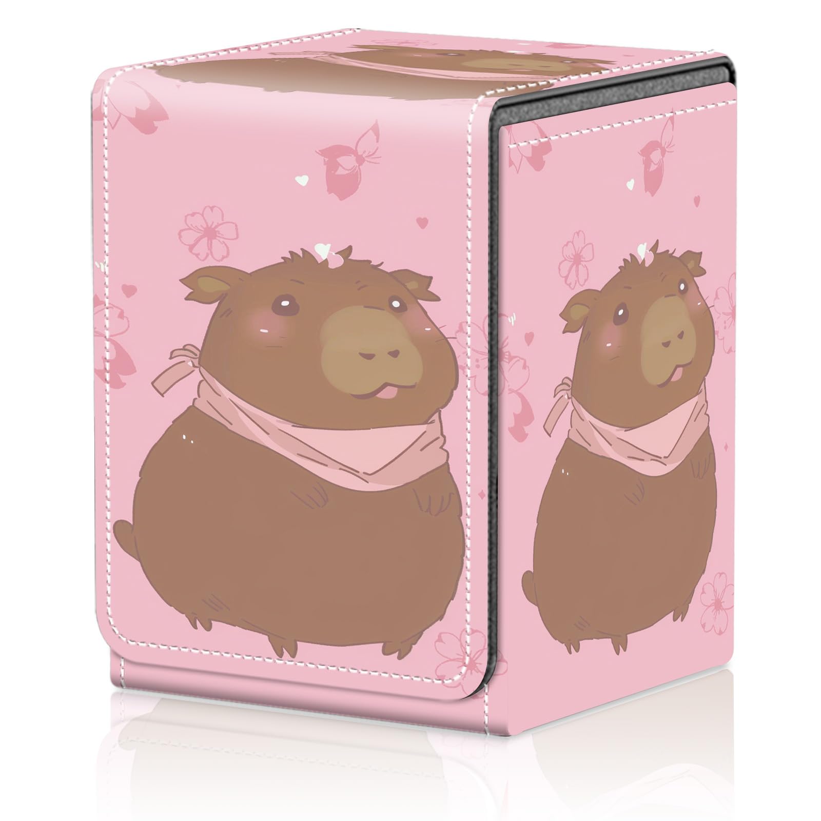 Card Deck Box for MTG Trading Cards, Magic Card Box Can Hold 110+ Single Sleeved Cards, Waterproof PU Leather Material, Strong Magnetic Buckle Card Set Box Suitable for TCG CCG, Astronaut Dinosaur