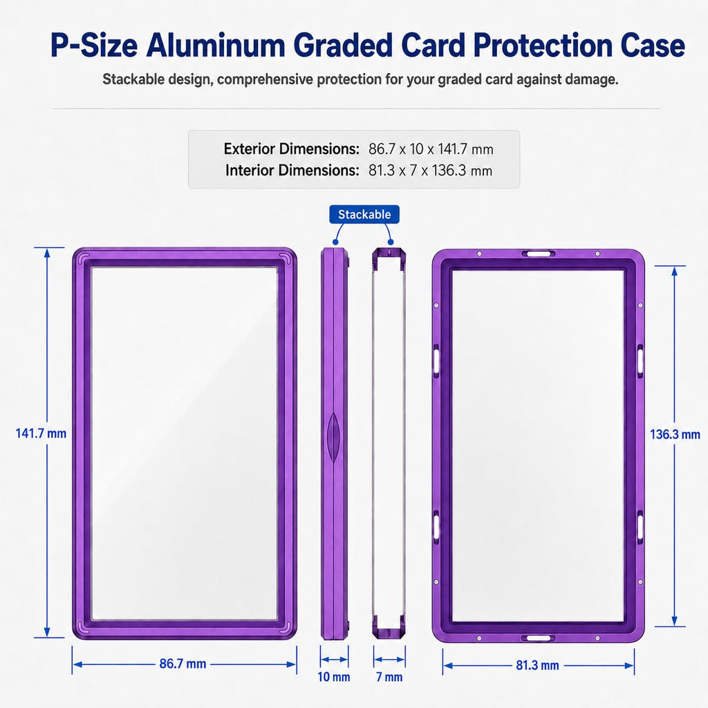 Slab Guard Fits PSA Slab, Magnetic Graded Card Case with UV Glass, Black