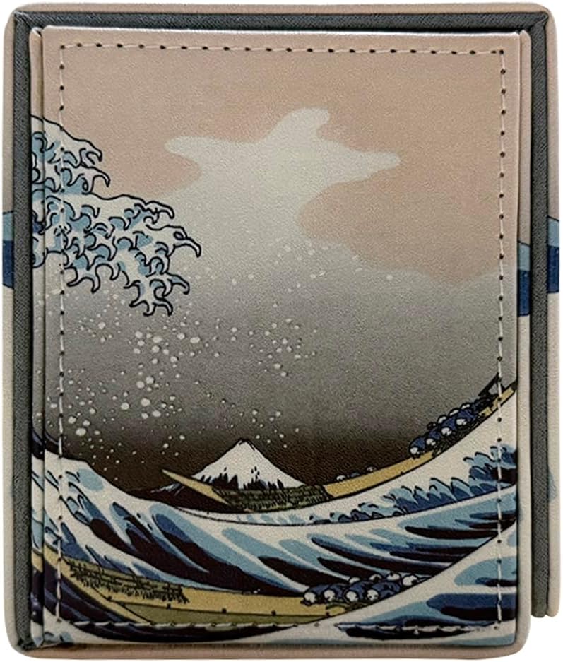 Black Lotus The Great Wave Japanese Style Storage Card Box PU Leather Premium Deck Case Holding100+Double Sleeved Cards For TCG Sport cards Commander Display