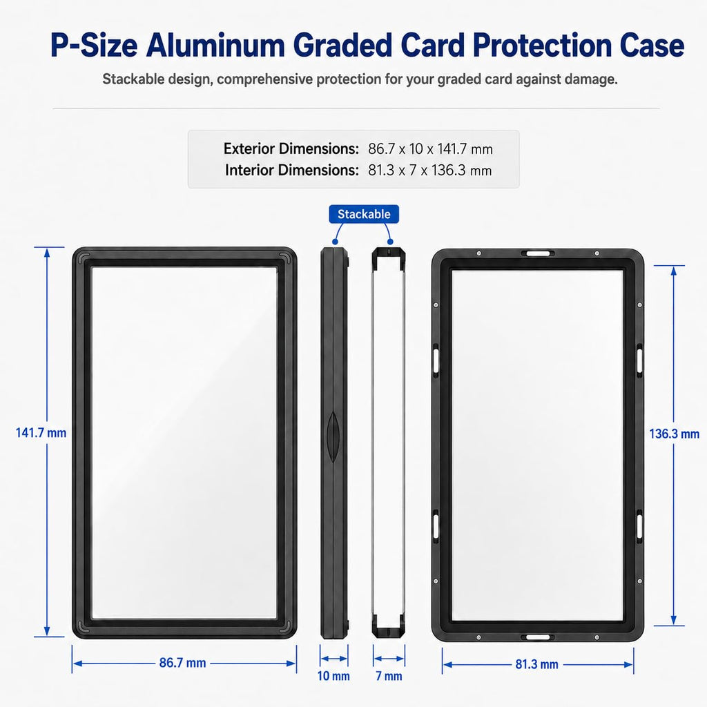 Slab Guard Fits PSA Slab, Magnetic Graded Card Case with UV Glass, Black
