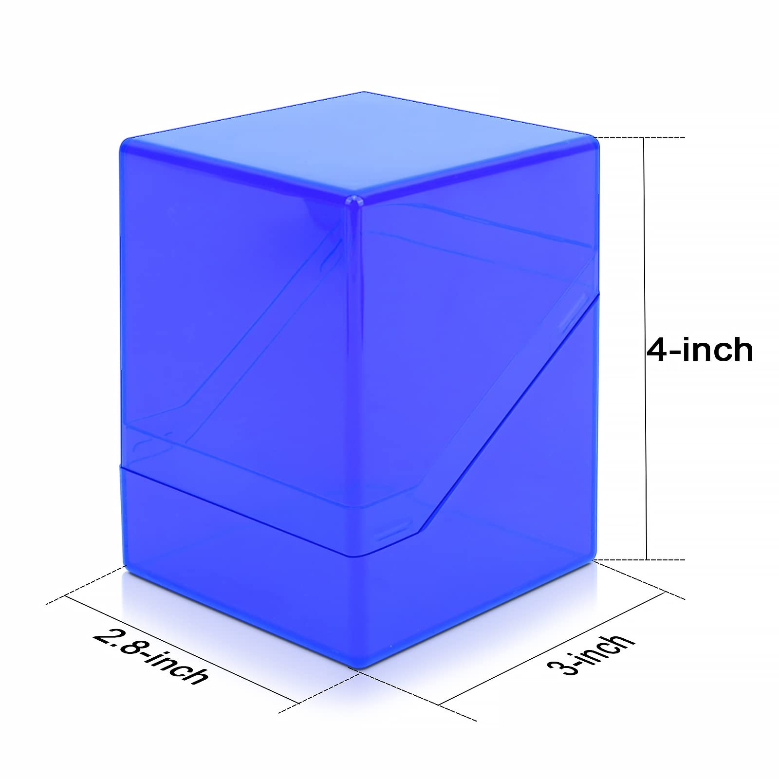 KKU 4 Pack Card Deck Cases, Trading Card Storage Boxes Acrylic Card Holder Cases, Deck Storage Box Hold 400+ Sleeved Cards Fit for Sport Cards (4 Colors)
