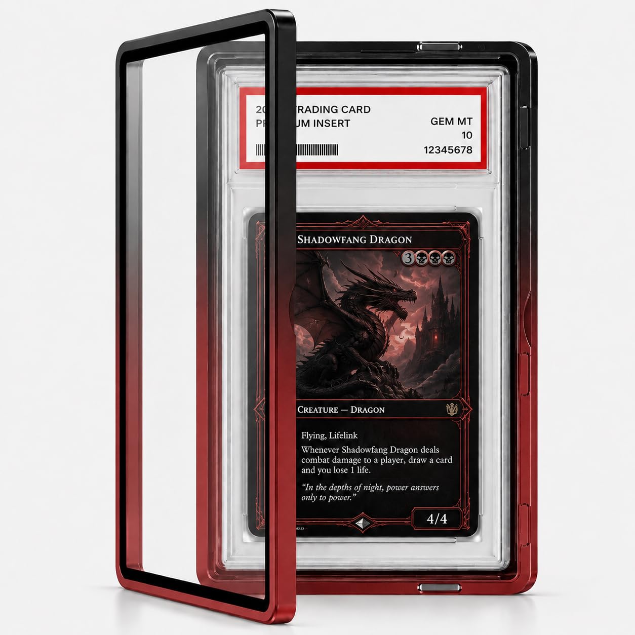 Slab Guard Fits PSA Slab, Magnetic Graded Card Case with UV Glass, Black