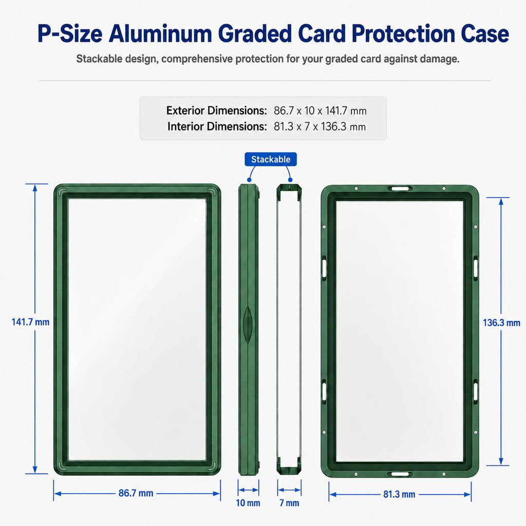 Slab Guard Fits PSA Slab, Magnetic Graded Card Case with UV Glass, Black