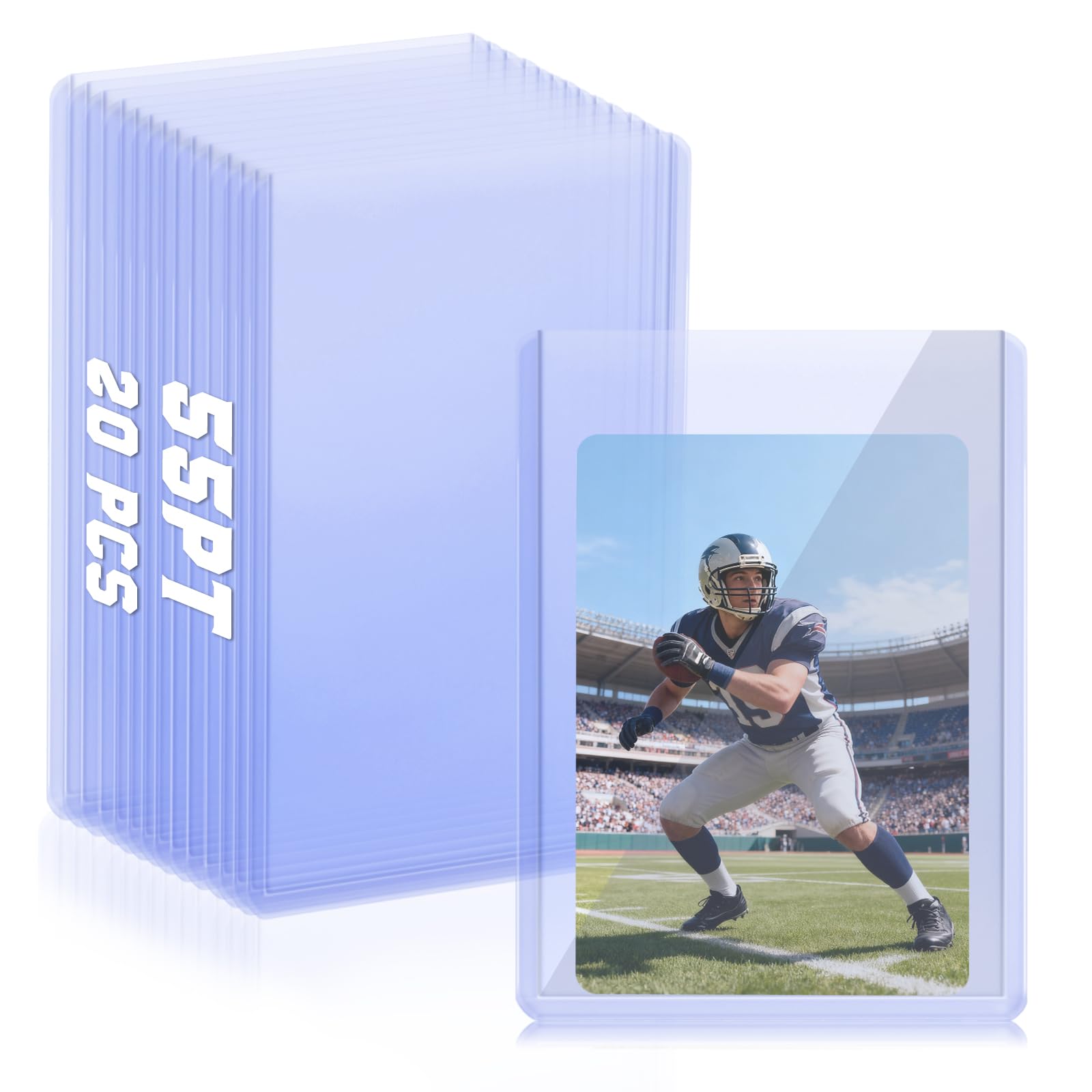 DEDC 200 Top Loader Thick Card Load Holder Storage for Trading Cards Sports Soft Penny Sleeves Hard Plastic 35 Point Protective 3" x 4" Toploaders Rigid Memorabilia Collectibles