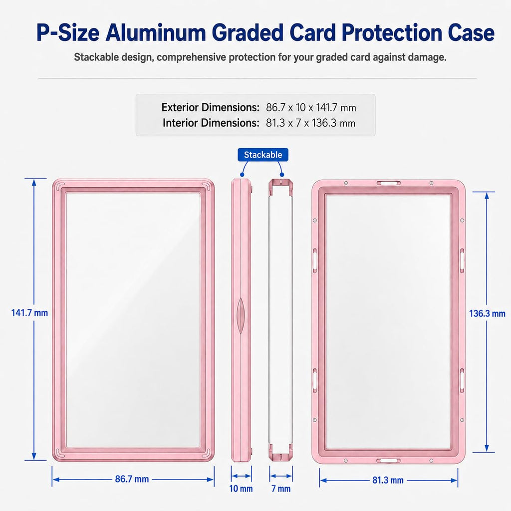 Slab Guard Fits PSA Slab, Magnetic Graded Card Case with UV Glass, Black