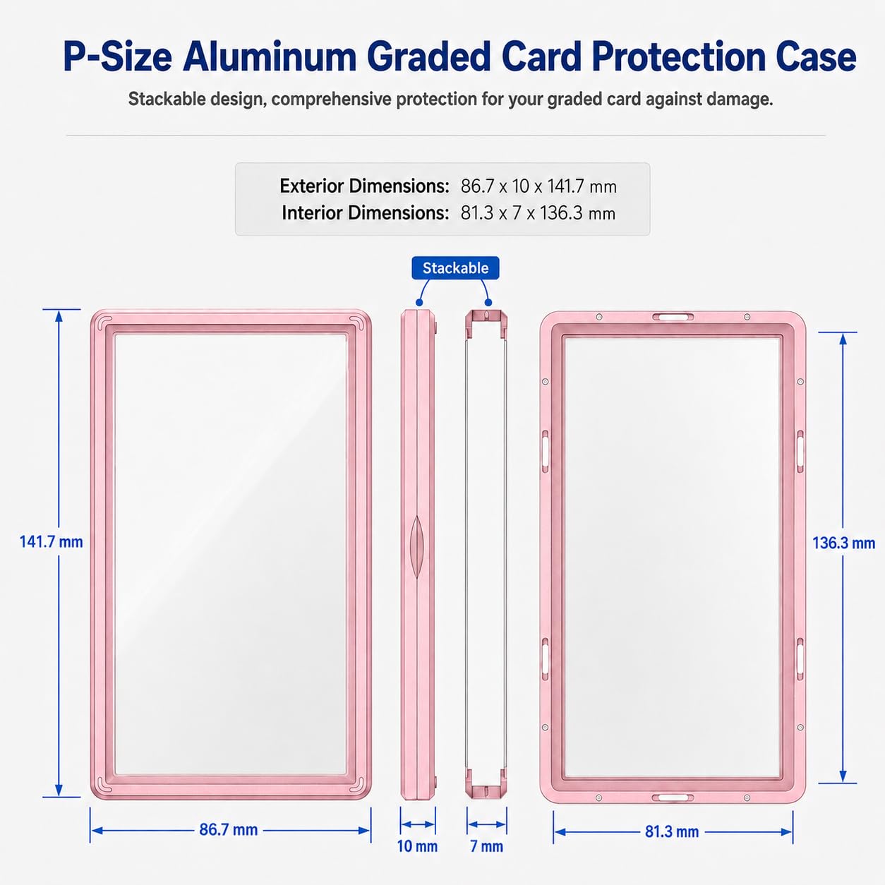 Slab Guard Fits PSA Slab, Magnetic Graded Card Case with UV Glass, Black