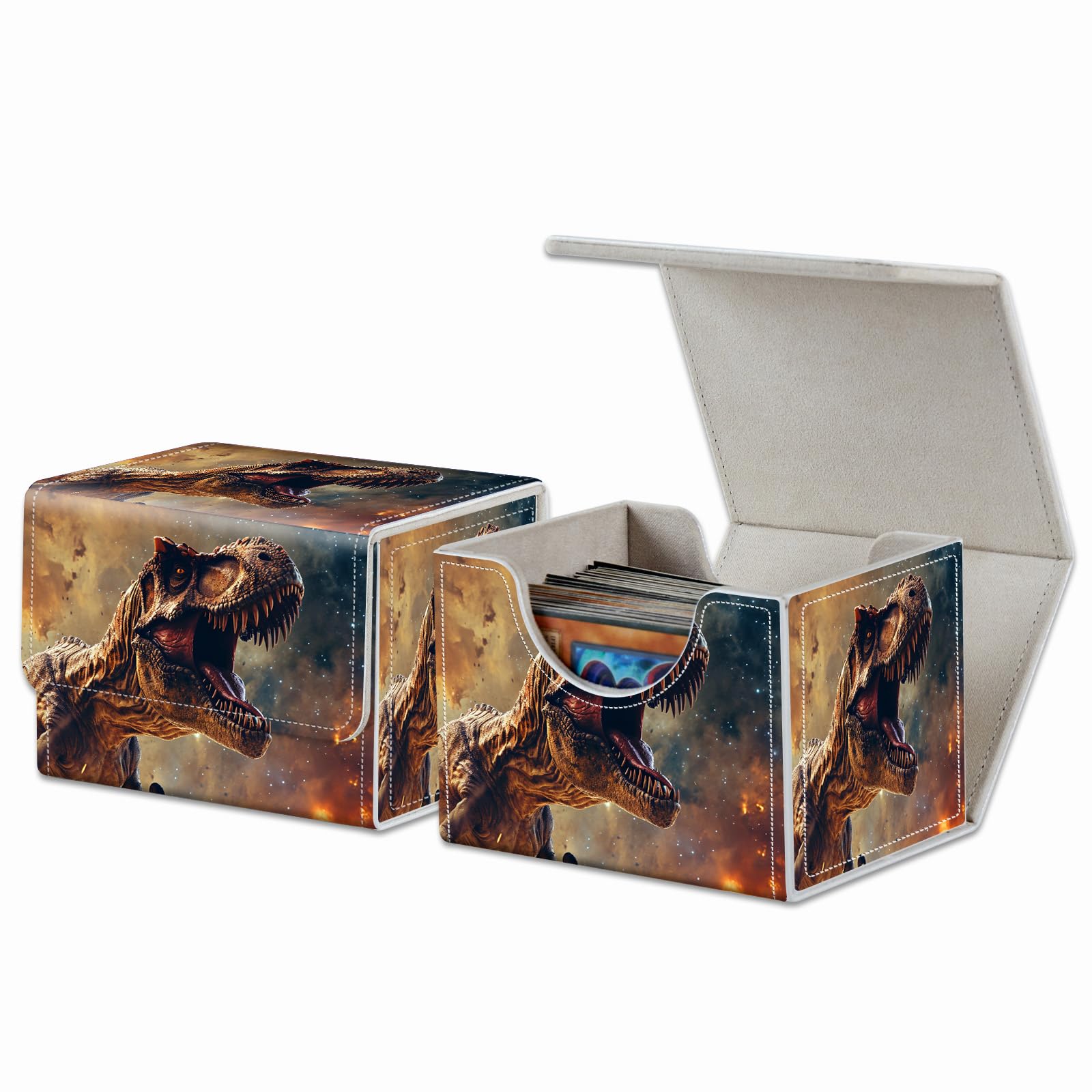 Strong Magnet Case Mtg Deck Box Tcg Up to 200 Cards Creative Pattern Trading Card Storage Box for Collectible Card Games, Black And White Koi