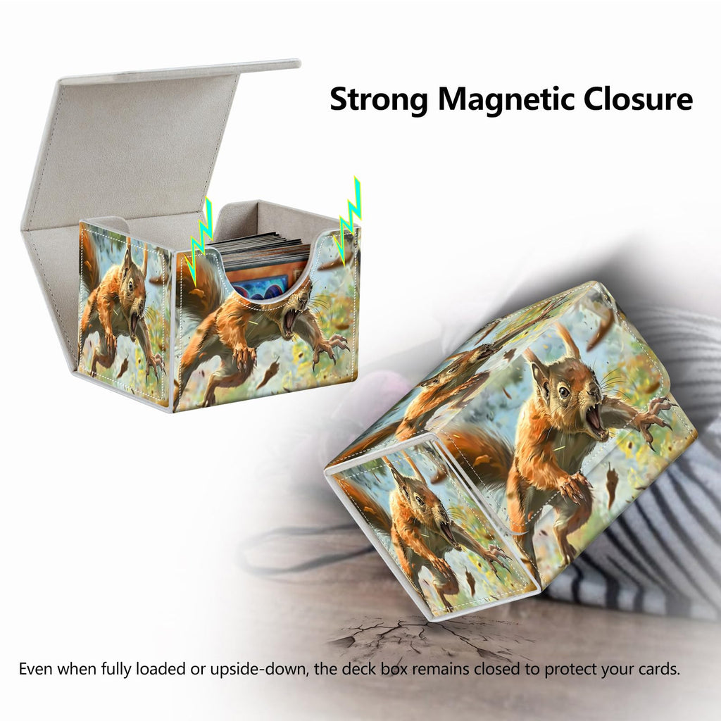 Strong Magnet Case Mtg Deck Box Tcg Up to 200 Cards Creative Pattern Trading Card Storage Box for Collectible Card Games, Black And White Koi
