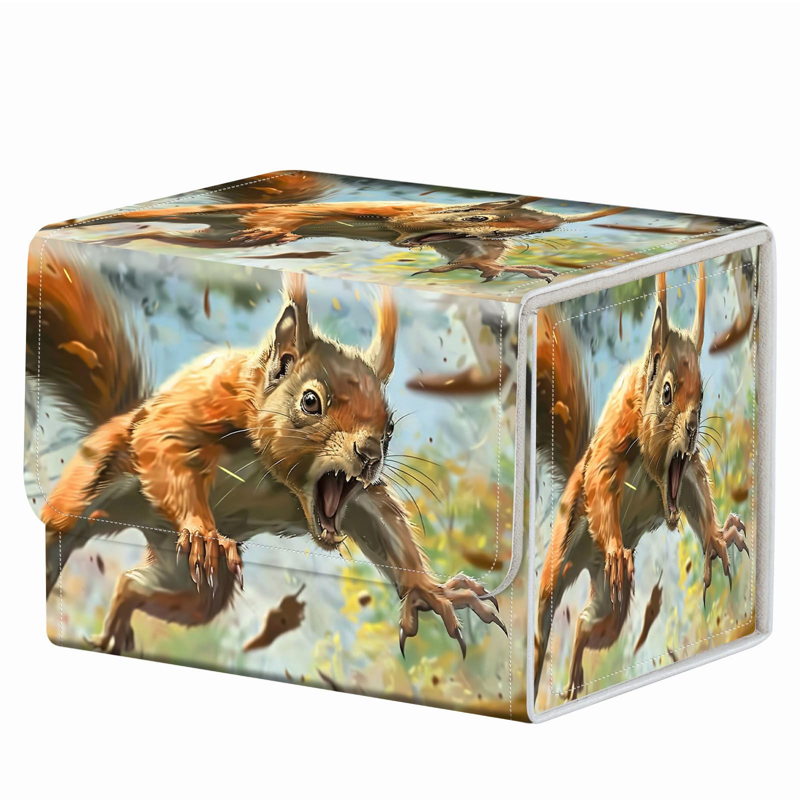 Strong Magnet Case Mtg Deck Box Tcg Up to 200 Cards Creative Pattern Trading Card Storage Box for Collectible Card Games, Black And White Koi