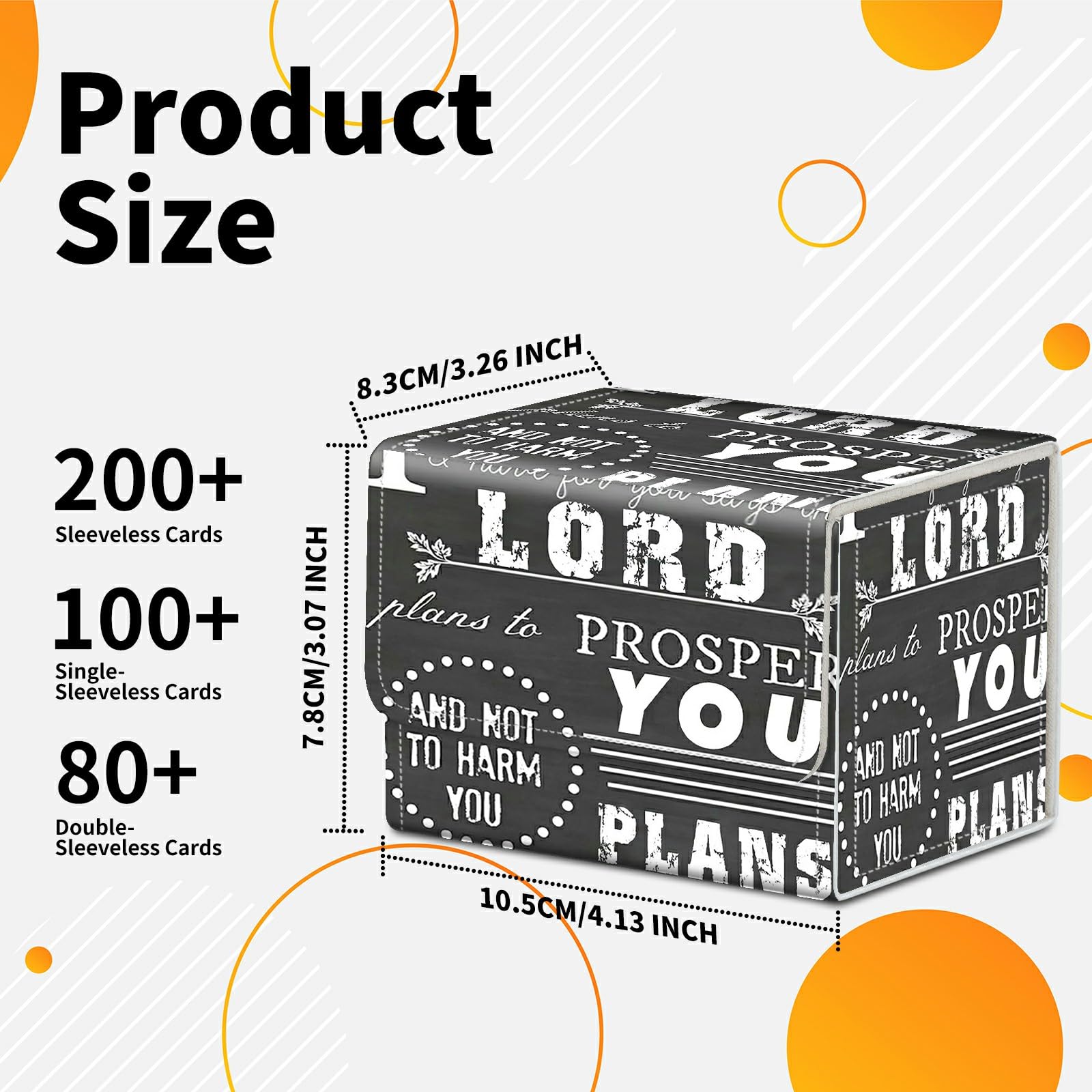 Card Deck Box Trading Cards Storage Box with Strong Magnet Premium Case Commander Deck Storage Cover for TCG CCG Magic Cards,Cat Face With Stars
