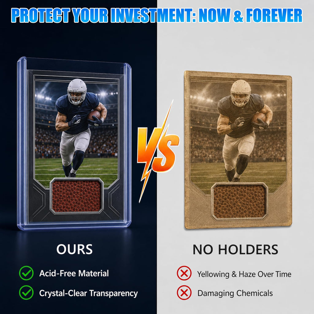 DEDC 200 Top Loader Thick Card Load Holder Storage for Trading Cards Sports Soft Penny Sleeves Hard Plastic 35 Point Protective 3" x 4" Toploaders Rigid Memorabilia Collectibles