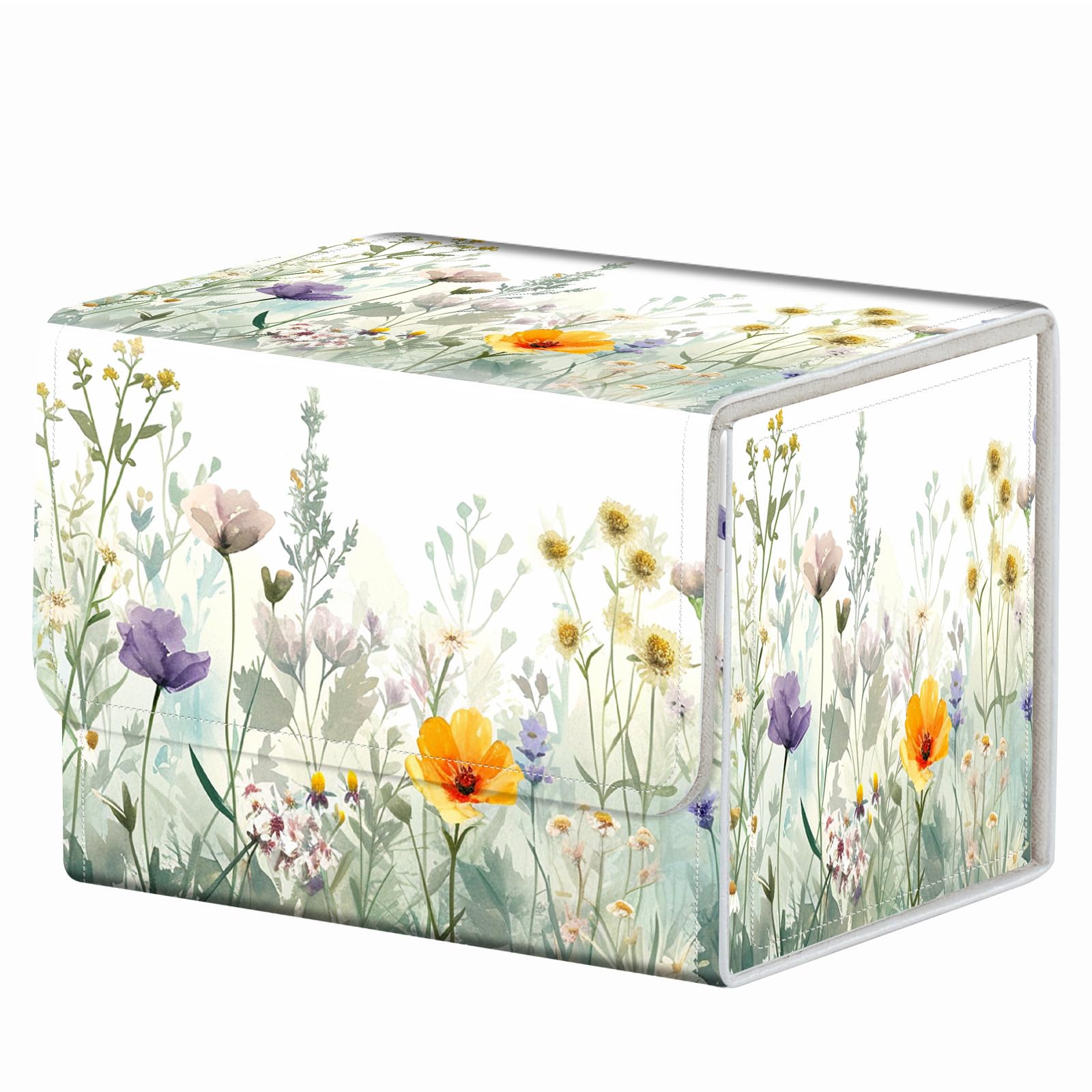 Strong Magnet Case Mtg Deck Box Tcg Up to 200 Cards Creative Pattern Trading Card Storage Box for Collectible Card Games, Black And White Koi