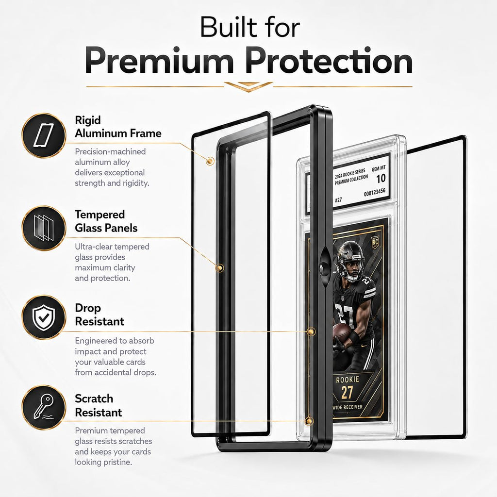 Slab Guard Fits PSA Slab, Magnetic Graded Card Case with UV Glass, Black