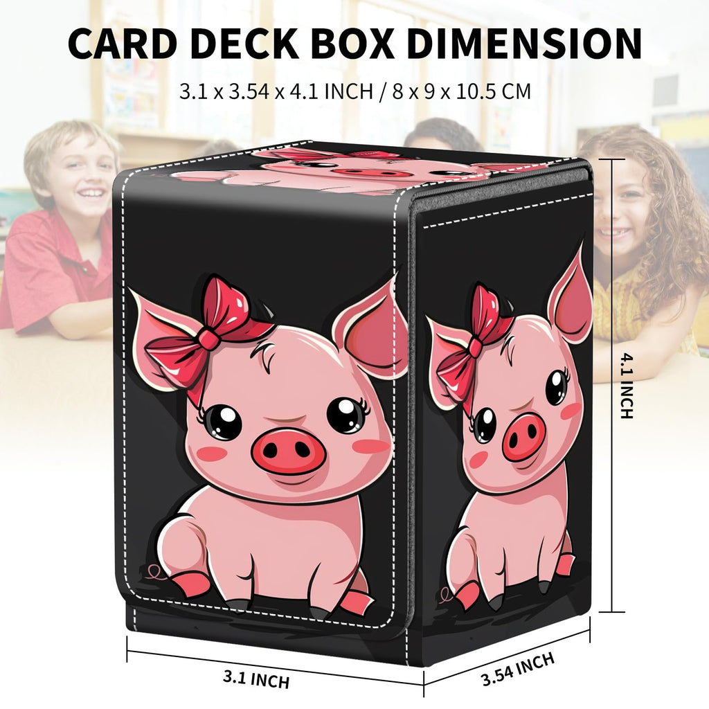 Card Deck Box for MTG Trading Cards, Magic Card Box Can Hold 110+ Single Sleeved Cards, Waterproof PU Leather Material, Strong Magnetic Buckle Card Set Box Suitable for TCG CCG, Astronaut Dinosaur