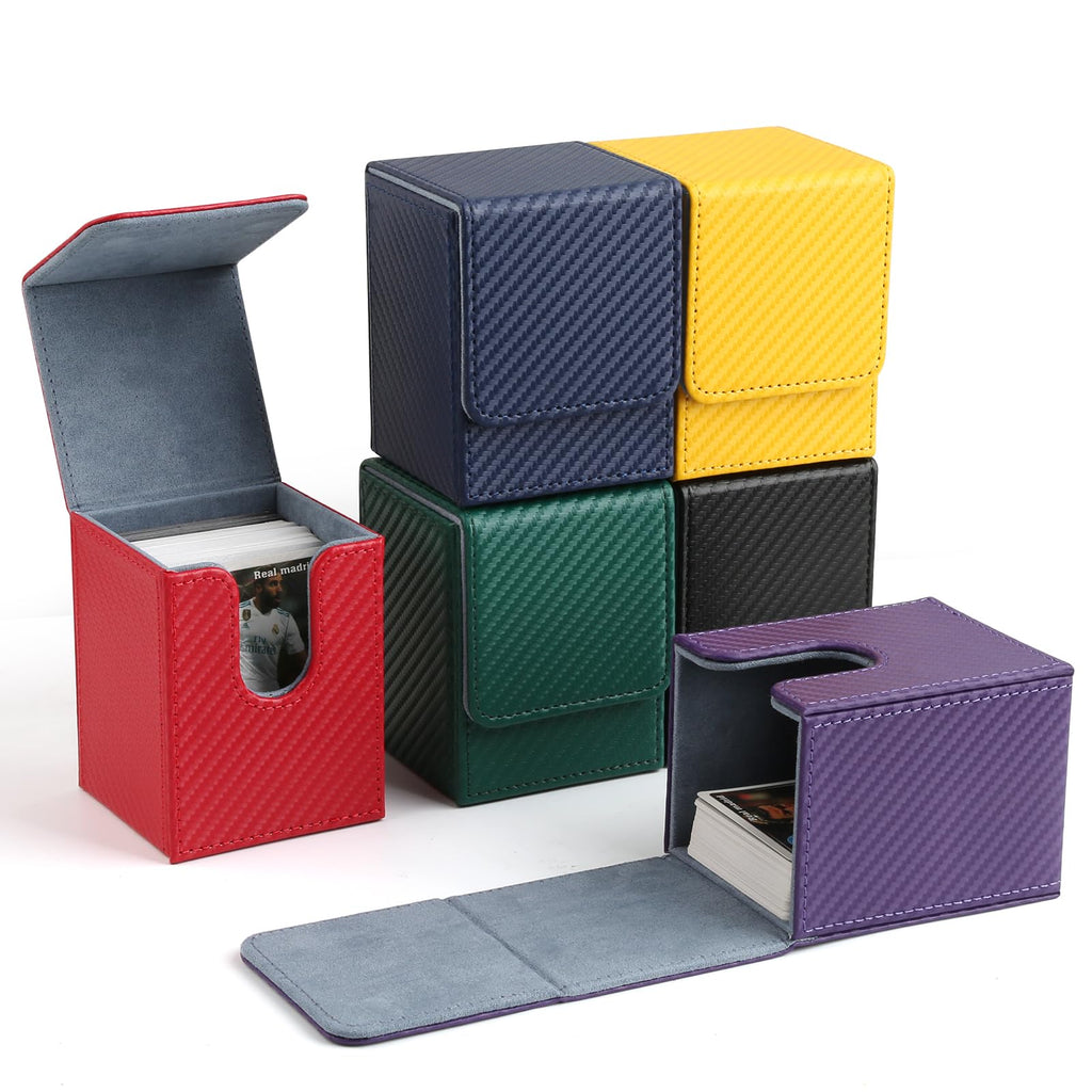 GERMUN Card Deck Box for MTG Commander, MTG Commander Deck Box Holds 120+ Single Sleeved Cards,MTG Deck Box Compatible with Magic the Gathering (Black)