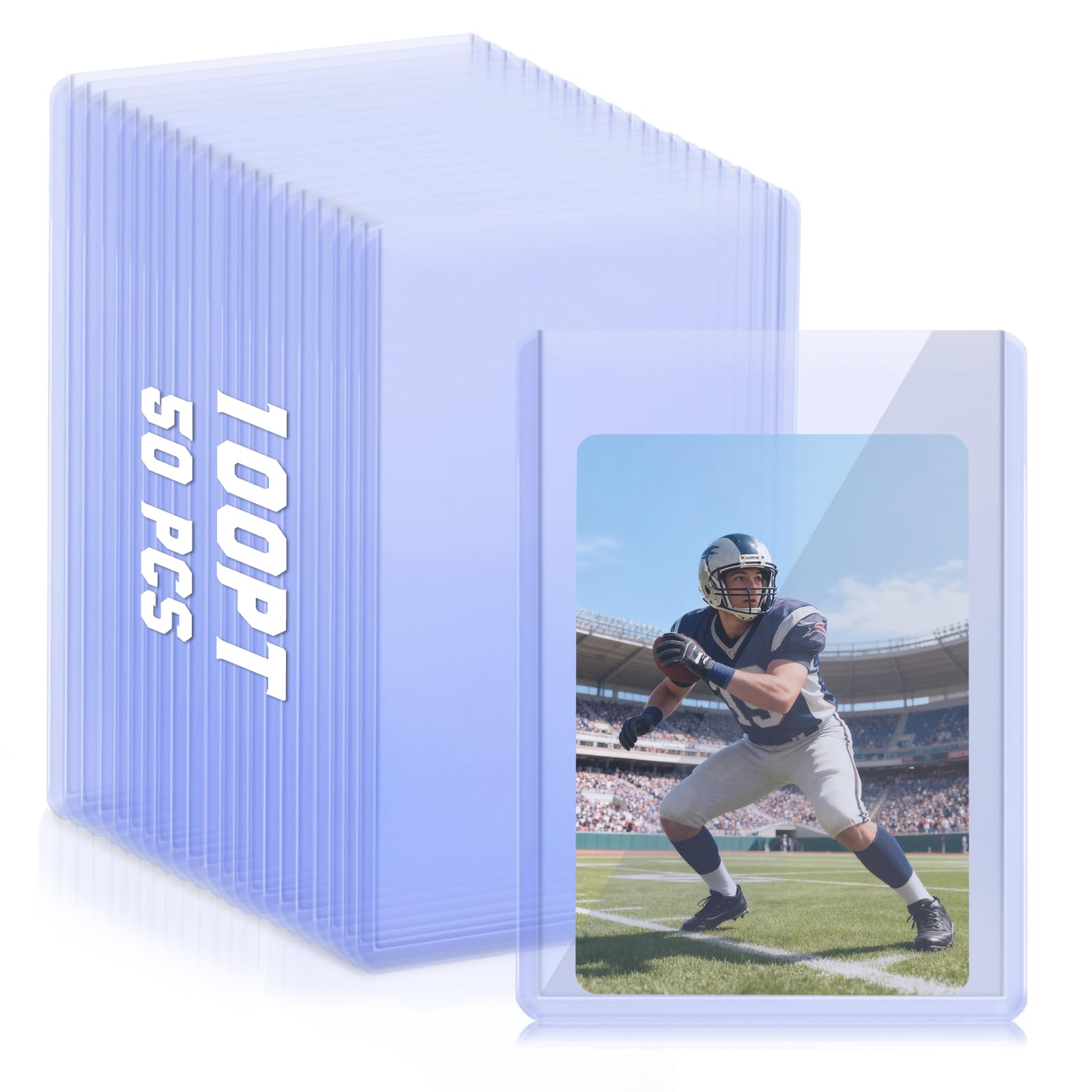 DEDC 200 Top Loader Thick Card Load Holder Storage for Trading Cards Sports Soft Penny Sleeves Hard Plastic 35 Point Protective 3" x 4" Toploaders Rigid Memorabilia Collectibles