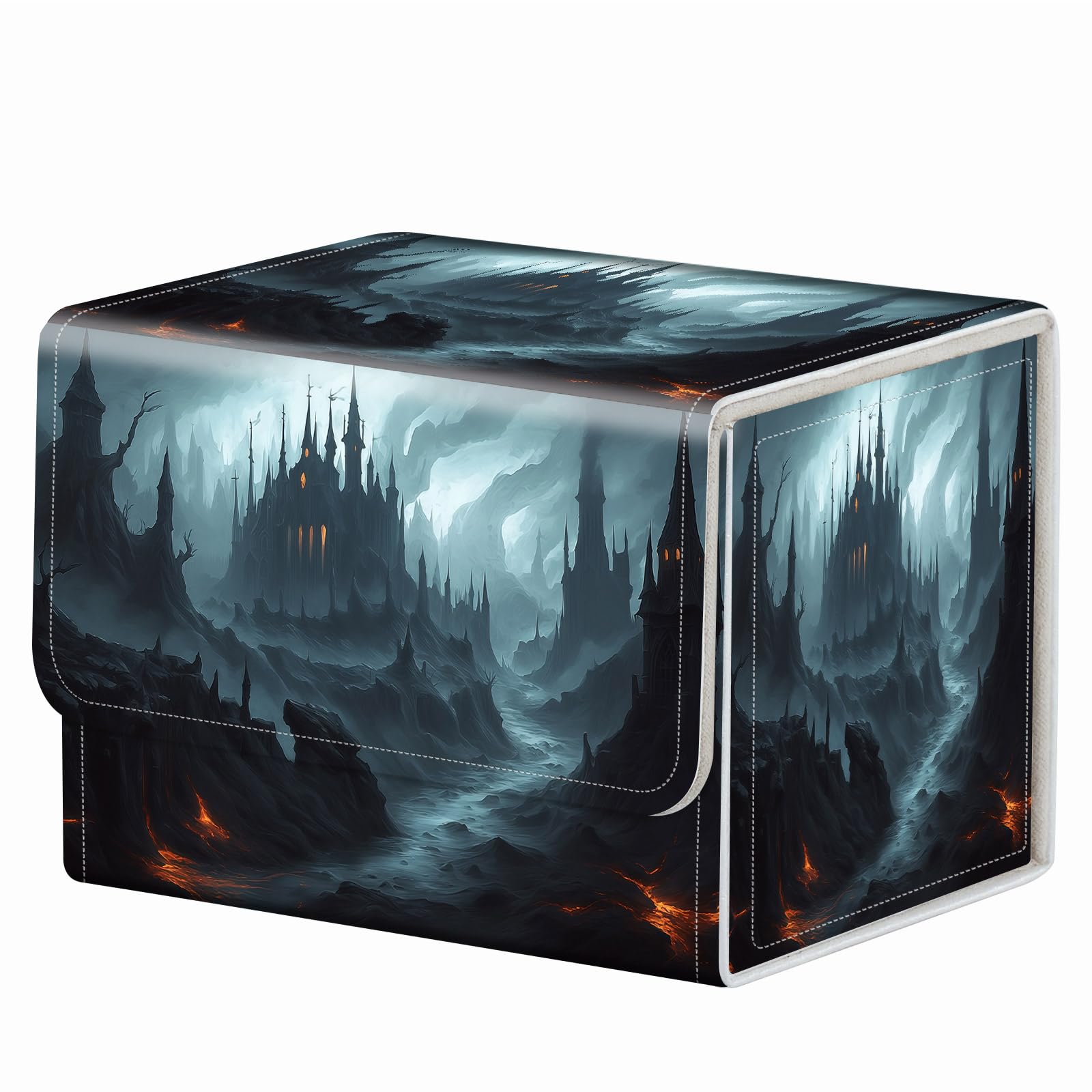 Strong Magnet Case Mtg Deck Box Tcg Up to 200 Cards Creative Pattern Trading Card Storage Box for Collectible Card Games, Black And White Koi