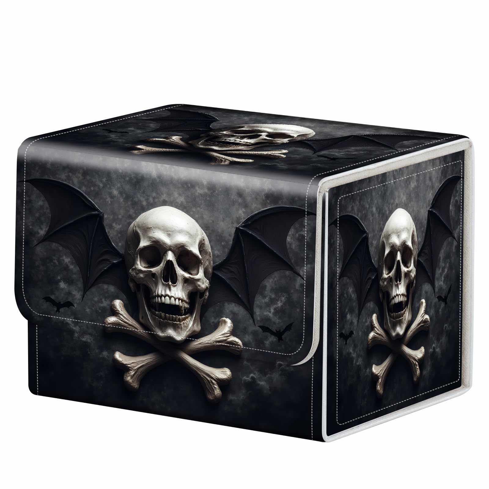 Strong Magnet Case Mtg Deck Box Tcg Up to 200 Cards Creative Pattern Trading Card Storage Box for Collectible Card Games, Black And White Koi