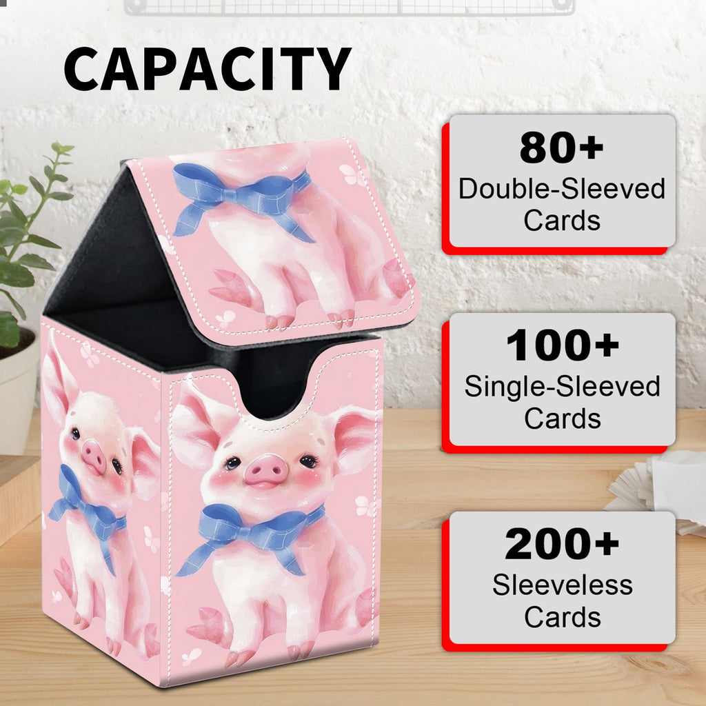 Card Deck Box for MTG Trading Cards, Magic Card Box Can Hold 110+ Single Sleeved Cards, Waterproof PU Leather Material, Strong Magnetic Buckle Card Set Box Suitable for TCG CCG, Astronaut Dinosaur