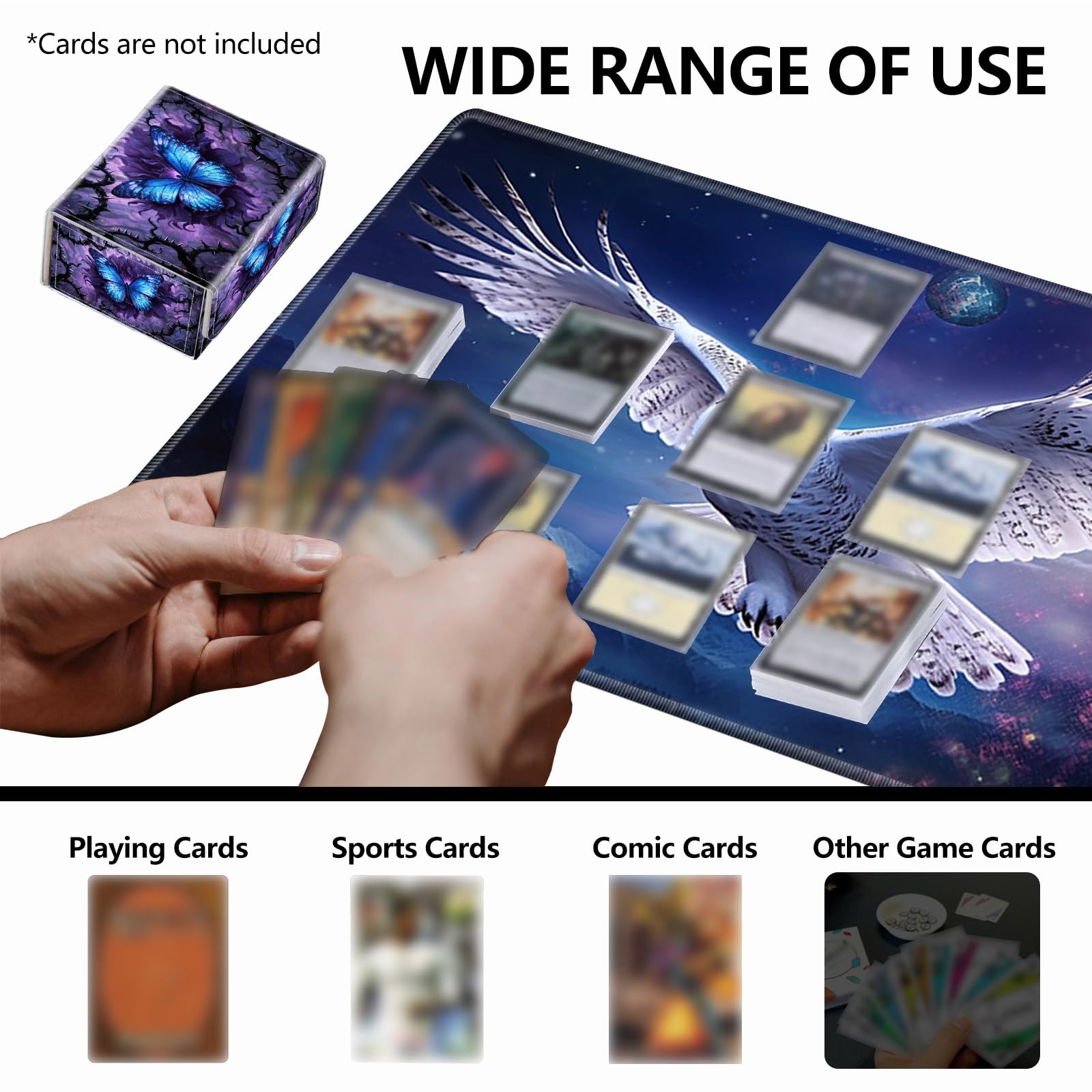 Strong Magnet Case Mtg Deck Box Tcg Up to 200 Cards Creative Pattern Trading Card Storage Box for Collectible Card Games, Black And White Koi