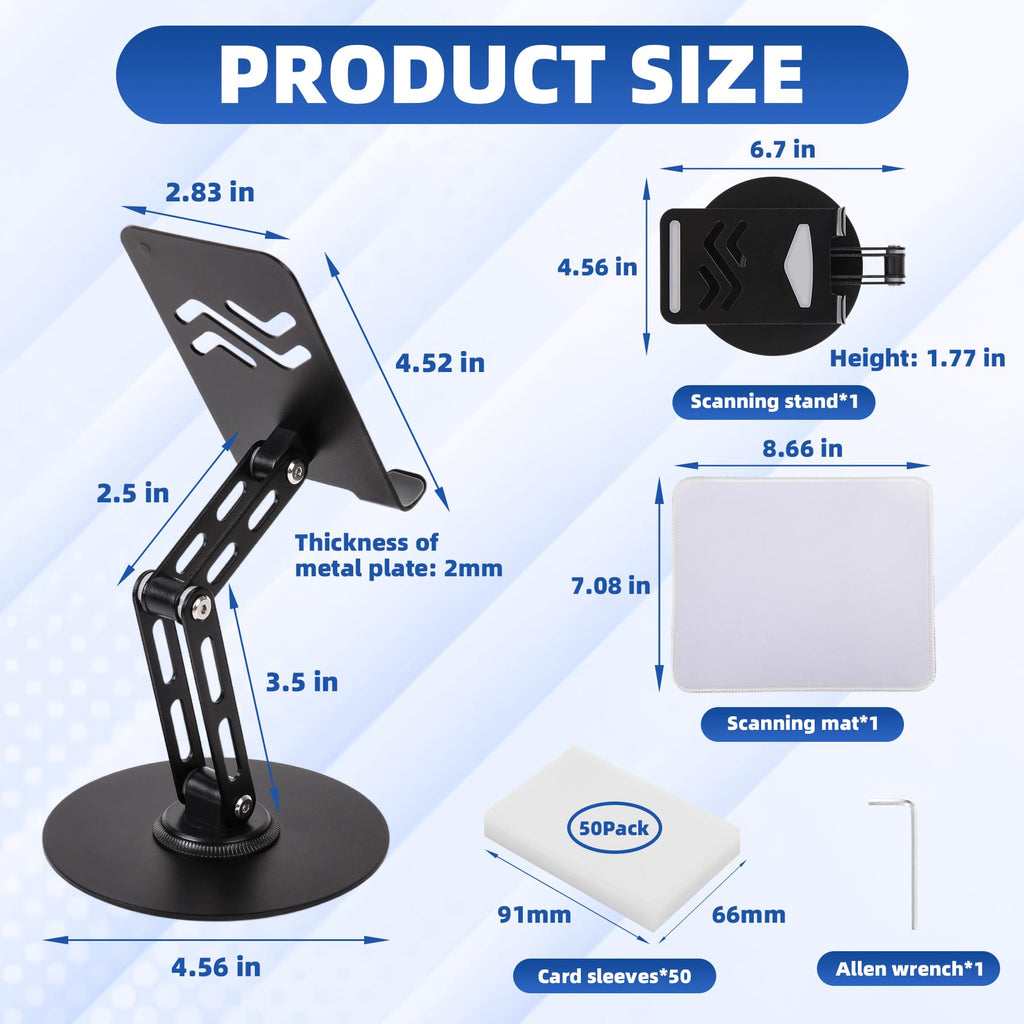 Card Scanner for Trading Cards–MTG & TCG Card Scanner Stand with Magnetic LED Light,Foldable Phone Holder for Scanning,Cards Quickly Scan and Price Check,Available for ManaBox