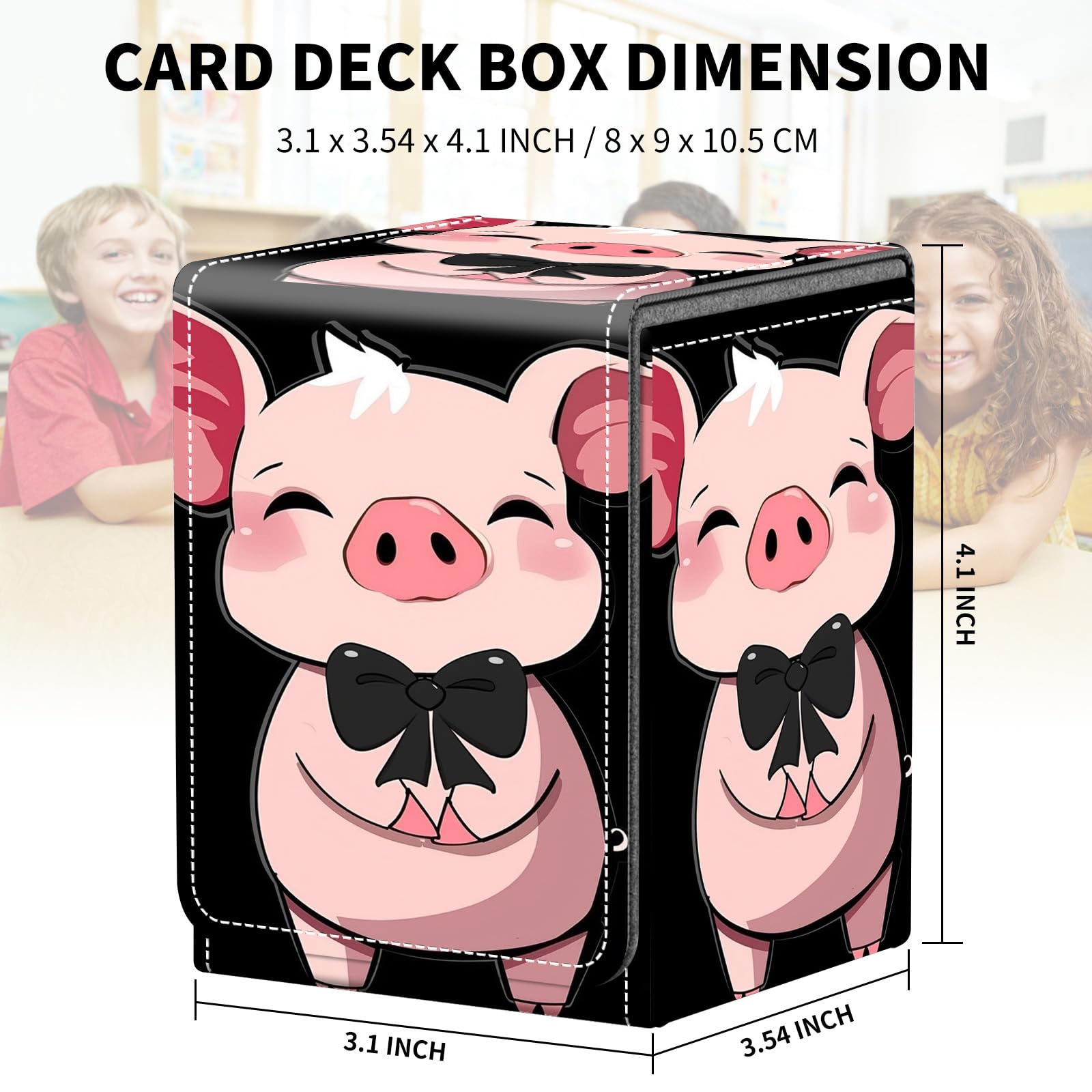Card Deck Box for MTG Trading Cards, Magic Card Box Can Hold 110+ Single Sleeved Cards, Waterproof PU Leather Material, Strong Magnetic Buckle Card Set Box Suitable for TCG CCG, Astronaut Dinosaur