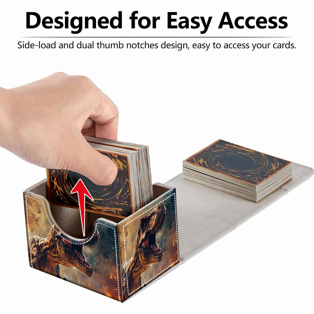 Strong Magnet Case Mtg Deck Box Tcg Up to 200 Cards Creative Pattern Trading Card Storage Box for Collectible Card Games, Black And White Koi