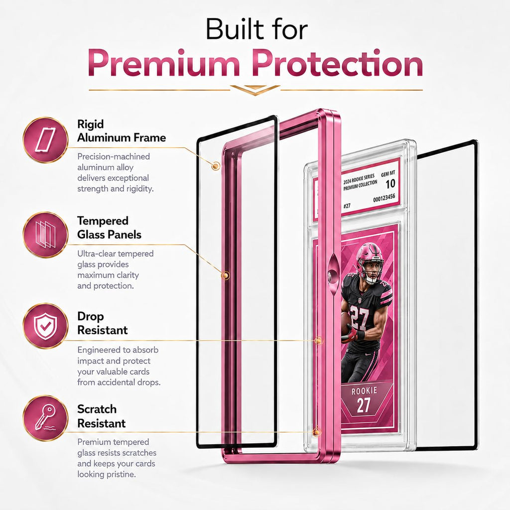 Slab Guard Fits PSA Slab, Magnetic Graded Card Case with UV Glass, Black