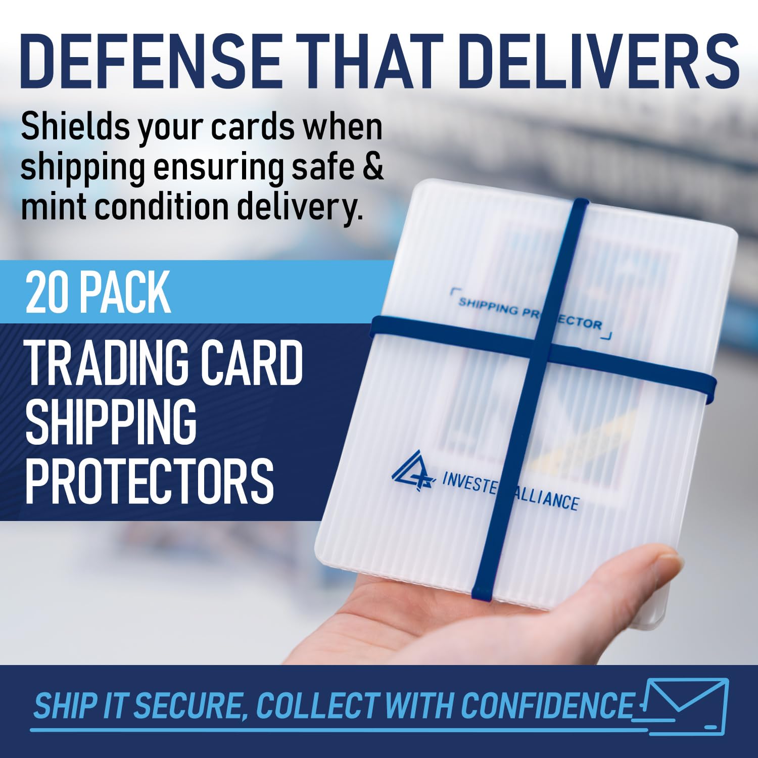 Premium Bundle Trading Card Shipping Protector with Rubber Bands | Graded Cards Protectors, Sports Trading Card Shipping Supplies Packaging, TCG Baseball Cards Shippings Shield.