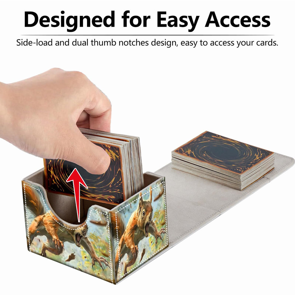 Strong Magnet Case Mtg Deck Box Tcg Up to 200 Cards Creative Pattern Trading Card Storage Box for Collectible Card Games, Black And White Koi
