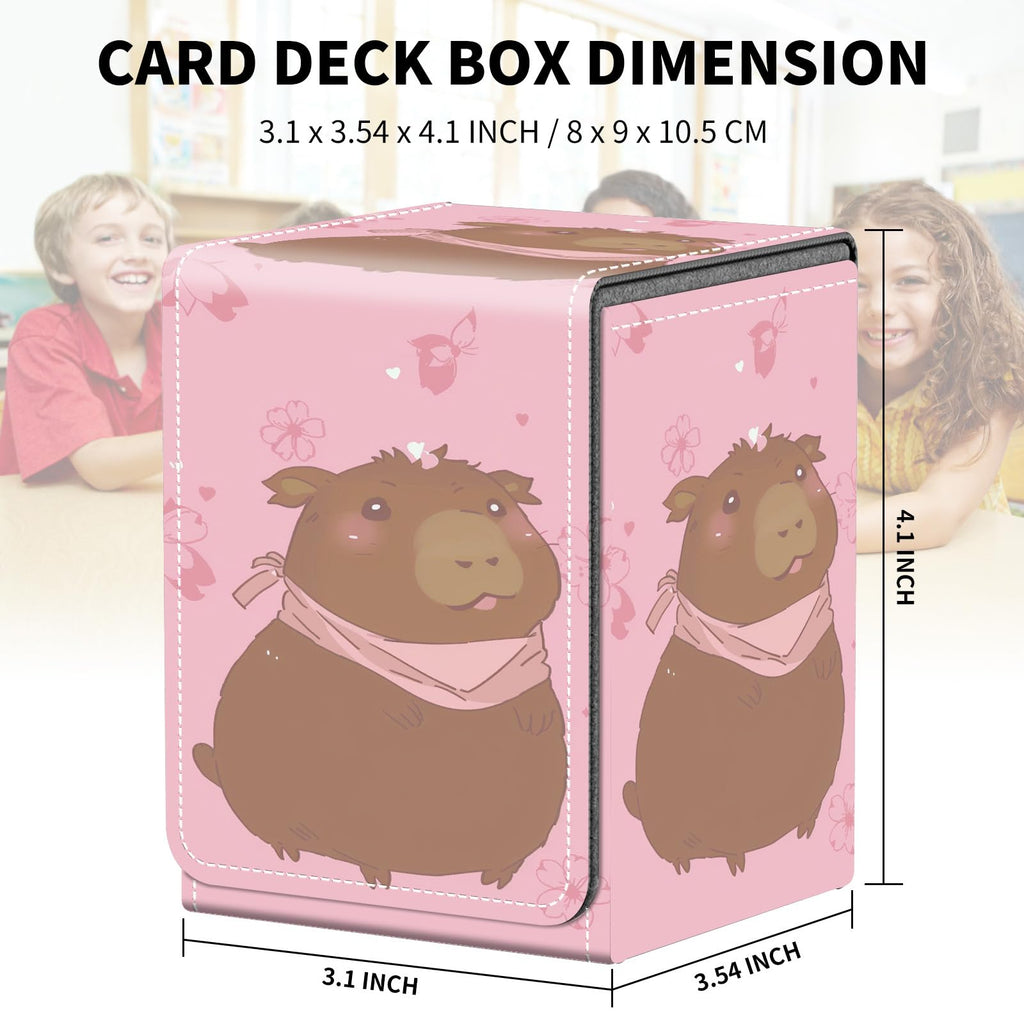 Card Deck Box for MTG Trading Cards, Magic Card Box Can Hold 110+ Single Sleeved Cards, Waterproof PU Leather Material, Strong Magnetic Buckle Card Set Box Suitable for TCG CCG, Astronaut Dinosaur