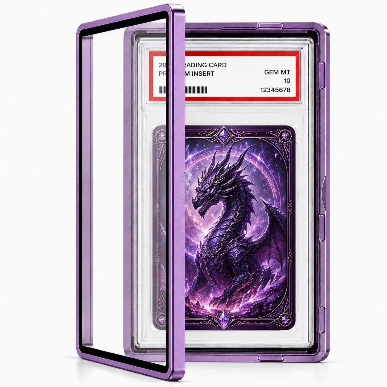 Slab Guard Fits PSA Slab, Magnetic Graded Card Case with UV Glass, Black