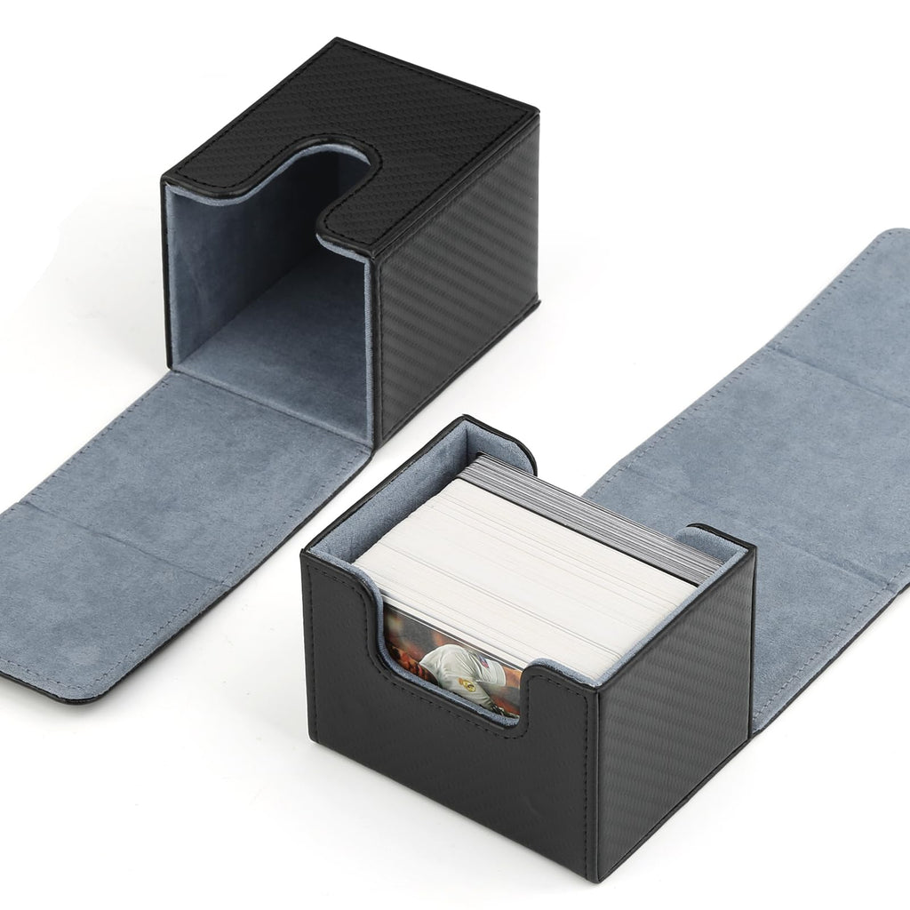 GERMUN Card Deck Box for MTG Commander, MTG Commander Deck Box Holds 120+ Single Sleeved Cards,MTG Deck Box Compatible with Magic the Gathering (Black)