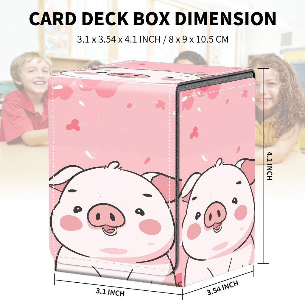 Card Deck Box for MTG Trading Cards, Magic Card Box Can Hold 110+ Single Sleeved Cards, Waterproof PU Leather Material, Strong Magnetic Buckle Card Set Box Suitable for TCG CCG, Astronaut Dinosaur