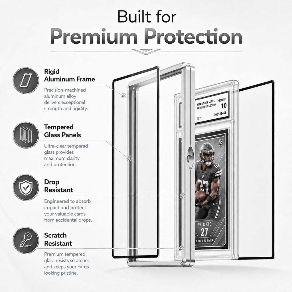 Slab Guard Fits PSA Slab, Magnetic Graded Card Case with UV Glass, Black