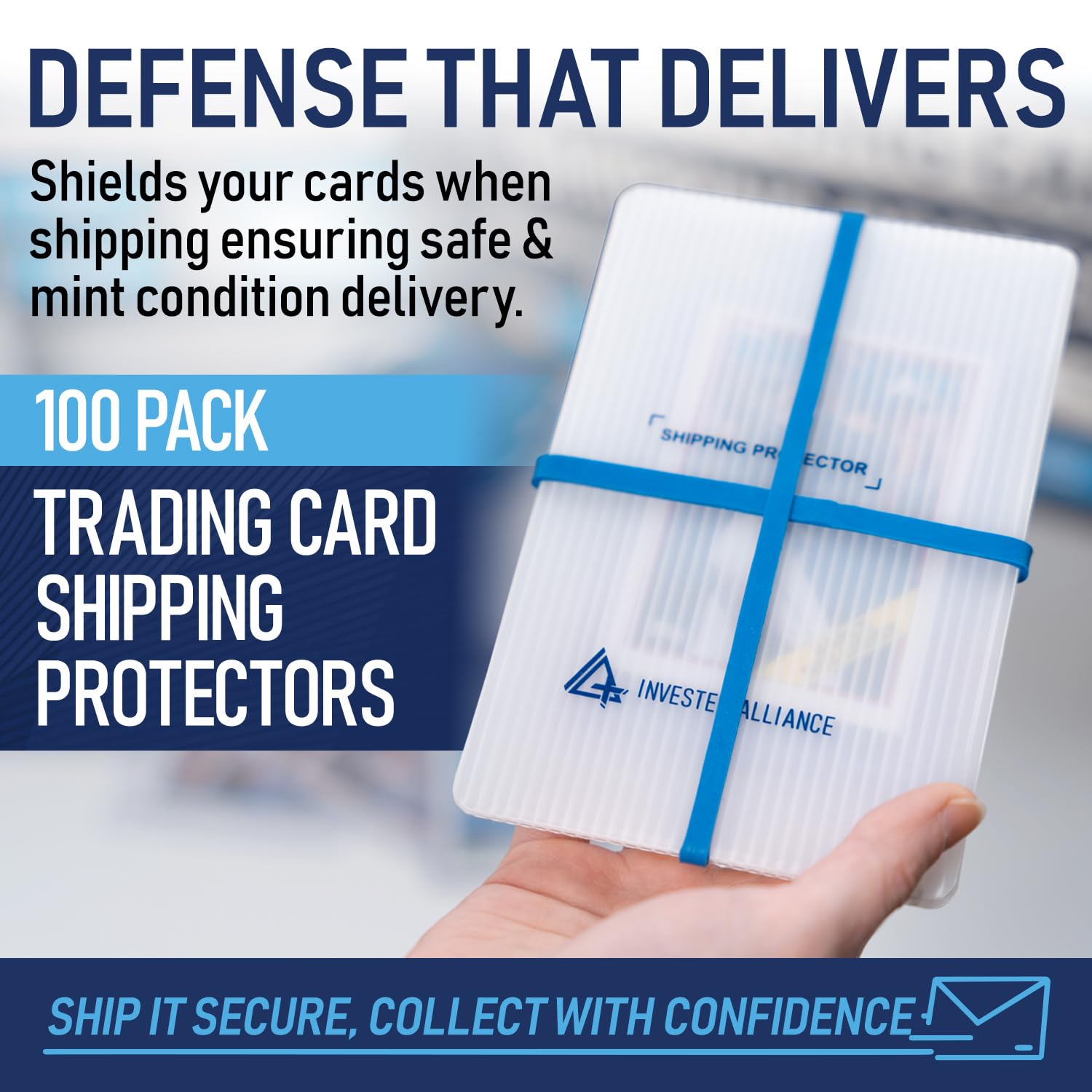 Premium Bundle Trading Card Shipping Protector with Rubber Bands | Graded Cards Protectors, Sports Trading Card Shipping Supplies Packaging, TCG Baseball Cards Shippings Shield.