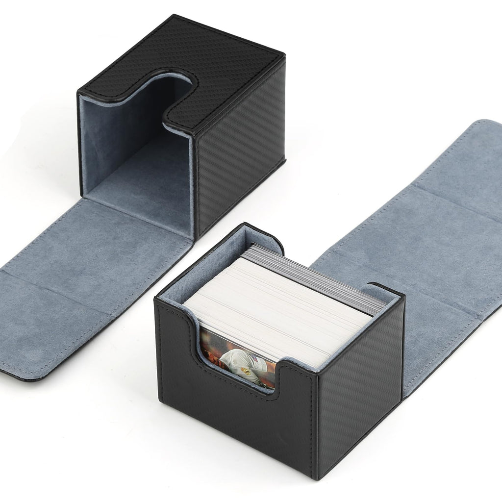 GERMUN Card Deck Box for MTG Commander, MTG Commander Deck Box Holds 120+ Single Sleeved Cards,MTG Deck Box Compatible with Magic the Gathering (Black)