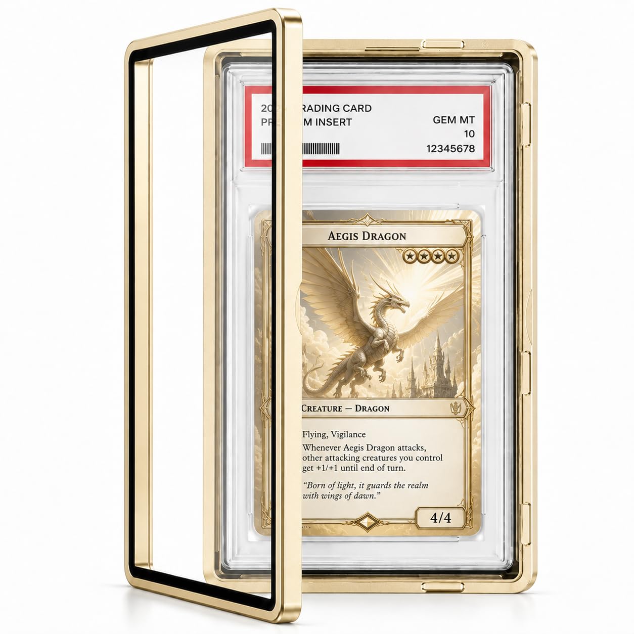Slab Guard Fits PSA Slab, Magnetic Graded Card Case with UV Glass, Black