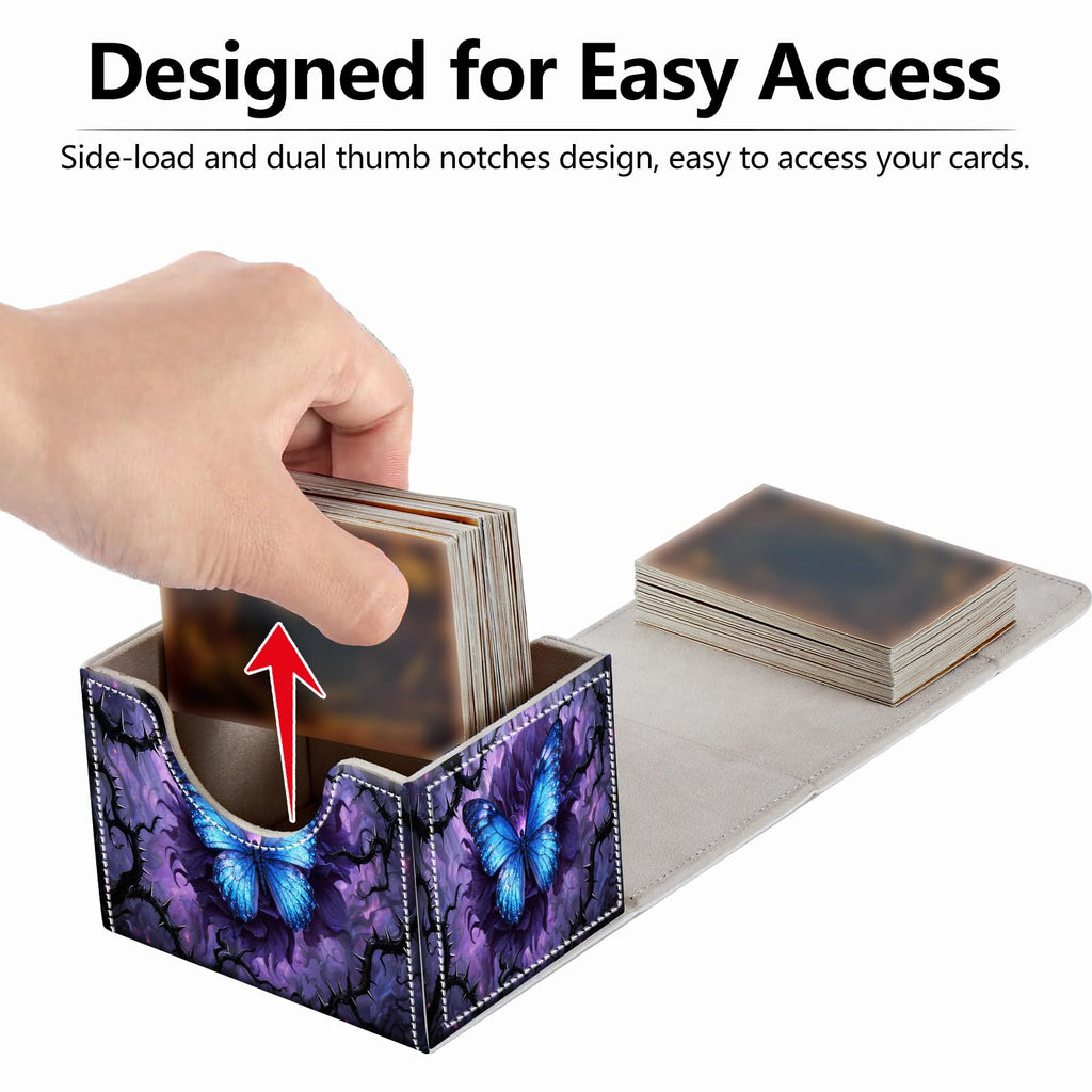 Strong Magnet Case Mtg Deck Box Tcg Up to 200 Cards Creative Pattern Trading Card Storage Box for Collectible Card Games, Black And White Koi