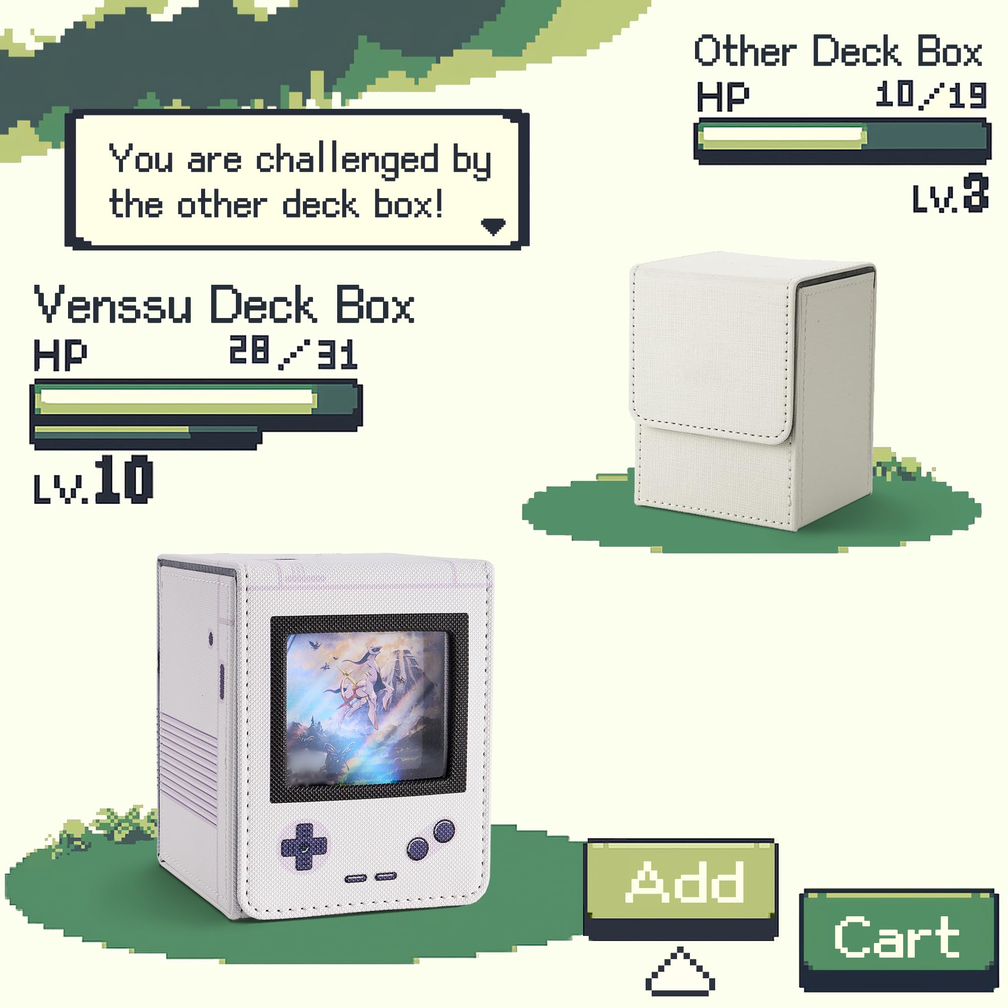 Caja para Mazos MTG con Apariencia de Consola de Juegos Retro con Exhibidor Commander, Estuche para Mazos de Cartas que Cabe 120 Cartas con Fundas Individuales, Caja de Almacenamiento de Cartas
