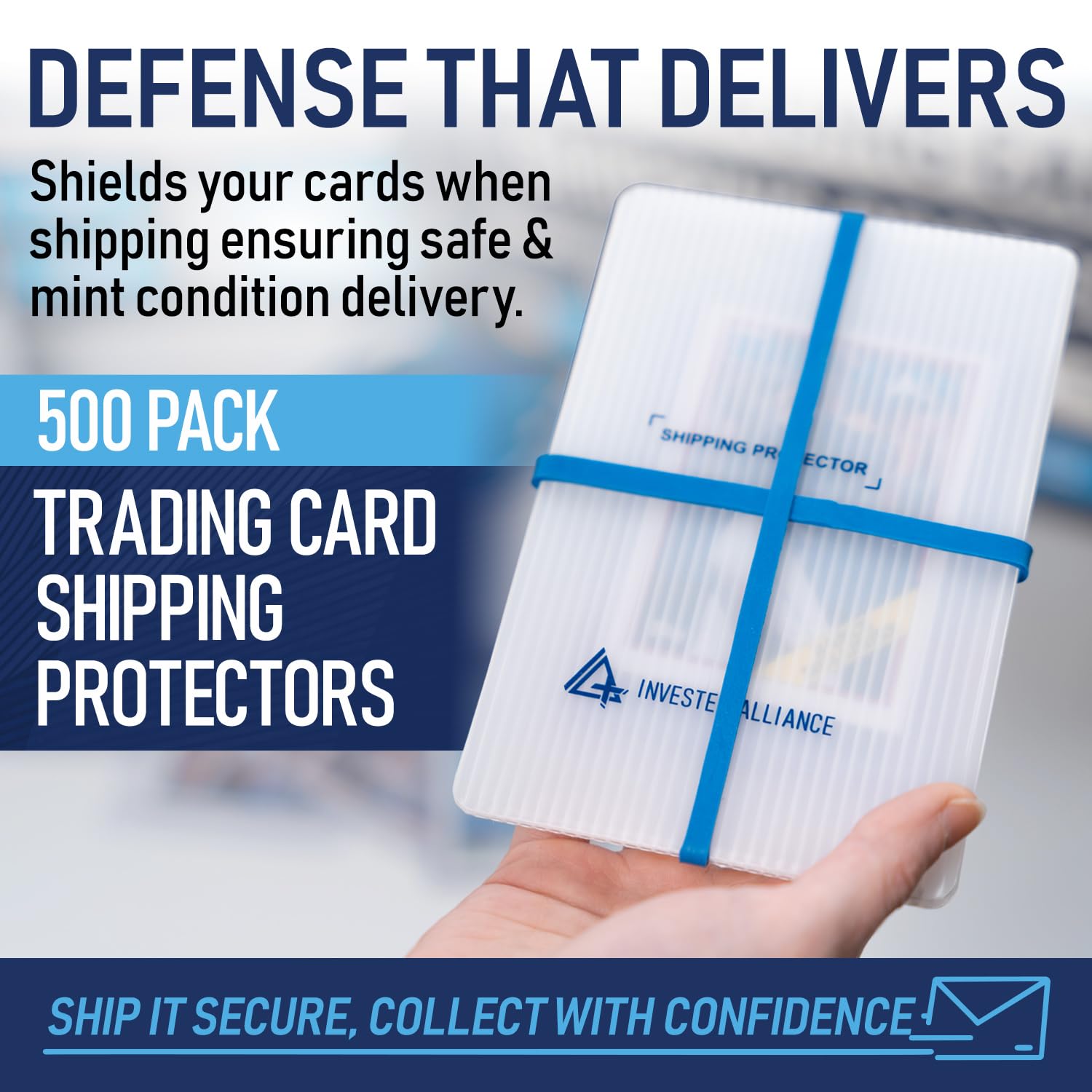 Premium Bundle Trading Card Shipping Protector with Rubber Bands | Graded Cards Protectors, Sports Trading Card Shipping Supplies Packaging, TCG Baseball Cards Shippings Shield.