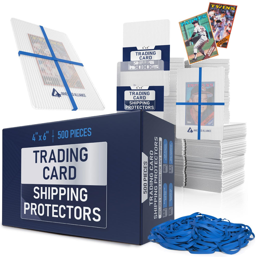 Premium Bundle Trading Card Shipping Protector with Rubber Bands | Graded Cards Protectors, Sports Trading Card Shipping Supplies Packaging, TCG Baseball Cards Shippings Shield.